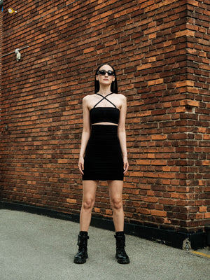 Second Skin shaping High waist tube skirt - Black