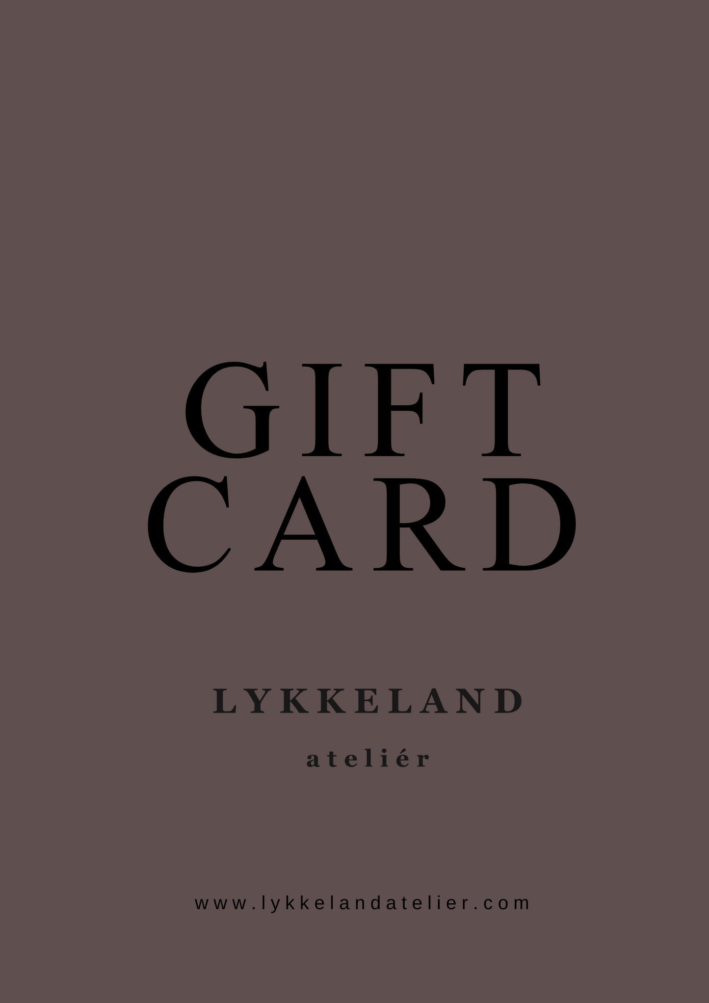 LYKKELAND ateliér gavekort