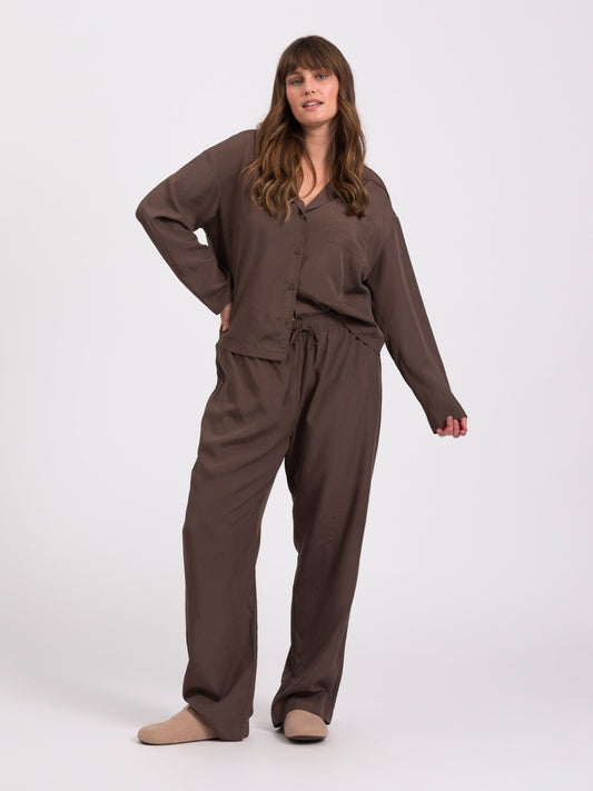 Snuggle pyjamas skjorte - Chocolate